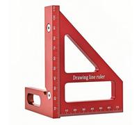 FTVOGUE Règle de Mesure Multi-angle 3D, Rapporteur carré 45/90 Degrés (rouge)