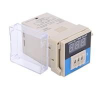 FTVOGUE Relais temporisé ATS48A-20-3D Numérique 1-999 Secondes Réglable | Contacts de Borne à Vis AC250V 5A, Boîtier en Plastique, Retard de Cycle pour les Systèmes de Contrôle D'automatisation