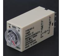 FTVOGUE Relais temporisé H3Y-2 à 8 Broches, Cadran Transparent Réglable 0-3s, Délai de Mise Sous Tension 12VDC/24VDC/110VAC/220VAC avec Broches en Laiton galvanisé pour le Contrôle (220VAC)