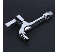 FTVOGUE Robinet de Machine à Laver en Cuivre G1/2 Pouces, Robinet D'eau Froide Simple galvanisé Mural avec Poignée de Type Traction pour Salle de Bain à (Corps long en cuivre spécial et bouche en