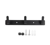 FTVOGUE Row Hooks Porte-Manteau Mural, Porte-Manteau Mural à 4 Crochets en Aluminium Space, Finition Noire Enduit de Peinture, Installation de Poinçonnage ou de Colle, pour Armoire de Salle de Bain