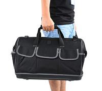 FTVOGUE Sac à Outils Sac à Outils Portable en Tissu Oxford 20 Pouces avec Fond en Plastique 470 X 340 X 230 Mm 8 Poches Grande capacité pour Plombiers électriciens et Travaux de Maintenance