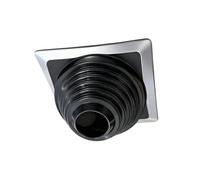 FTVOGUE Solin de Toit Métallique, Base Carrée 25x25x10 Cm (Botte | avec Joint EPDM pour Tuyaux de 110 à 160 Mm, Joint en Caoutchouc Noir, Ajustement Multi Diamètre, Adaptateur de Toit