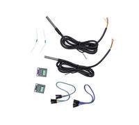 FTVOGUE Sondes de Capteur de Température étanches, Paquet de 2 en Acier | Plage Précise de -55°C à 125°C, Précision de ±0,5°C, Interface à 1 Fil, Compatible avec , ESP32, , Fils à Code Couleur