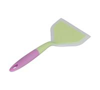 FTVOGUE Spatule en Silicone pour Poêles Antiadhésives, Large Spatule à Crêpes, Ustensile de Cuisine avec Poignée Ergonomique et Trou de Suspension pour la Cuisson des Crêpes, (tête de pelle verte)