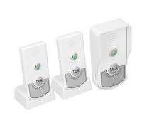 FTVOGUE Système D' sans Fil avec 3 Unités, 2 Intérieurs et 1 Extérieurs, Portée de 300 M, étanche IP54, 2 Canaux, 3 Niveaux de Volume, Batterie au Lithium Rechargeable pour Maison,