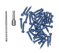 FTVOGUE Vis à Béton avec Kit D'ancrage pour Maçonnerie | Acier au Carbone, Autotaraudeur, Pointe Conique, pour le Perçage de Stuc de Bois de Brique en Béton, M6,5x32mm