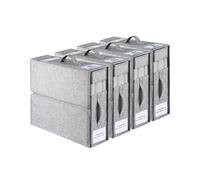 FTYEBDNC Boîte de Rangement de Linge Pliable Pour Couvertures Couvertures, Organisateurs de Draps de Lit Avec Poignées Et Fenêtres, Organisateur de Placard Économisant de L'Espace/4 Pcs/38X33.5X12Cm