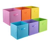 FTYEBDNC Boîtes de Stockage de Cube de 6 Pièces, Boîte Pliable de L'Organisateur de Cubes de Tissu Pour Les Livres de Vêtements Boîtes de Stockage À Domicile/Multicolor/33 * 33 * 34Cm
