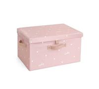 FTYEBDNC Grand Organisateur de Stockage de Garde-Robe Avec Couvercle Et Poignées, Boites Empilables En Tissu Pliable Pour Les Vêtements Lingerie, Divers Articles/Pink/L45 X W35 X H25Cm