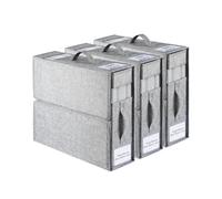 FTYEBDNC Organisateurs de Draps de Lit Avec Poignées Et Fenêtres, Boîte de Rangement de Linge Pliable Pour Draps Couvertures de Couette Couvertures Et Serviettes/3 Pack/38X33.5X12Cm