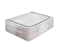 FTYEBDNC Sous-Lit Sacs de Stockage Pliables Avec Fenêtre Transparente, Couvertures Vêtements Couvertures Paniers de Stockage Organisateur À Fermeture Éclairée/White/50 X 40 X 15Cm