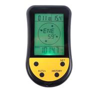 FUANA Altimètre numérique électronique avec rétroéclairage LCD, baromètre, thermomètre, prévisions météo, horloge et calendrier pour randonnée, escalade, pêche, camping, noir et jaune