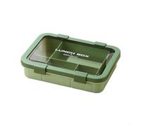 FUANA Boîte à déjeuner portable à 5 compartiments, 1500 ml, résistante aux fuites, passe au micro-ondes et au lave-vaisselle, boîte alimentaire en polypropylène pour travail, école, voyage (vert)