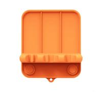 FUANA CRYSTAL25 Repose-cuillère de cuisine en silicone gris foncé avec plateau d'égouttement - Support résistant à la chaleur pour spatule, cuillère et pince, antidérapant facile (orange)