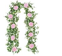 FUANA Guirlande de fleurs d'eucalyptus artificielles - Guirlande de feuilles vertes - Guirlande de feuillage artificiel pour mariage, fête prénuptiale, fiançailles, fête de Thanksgiving (19)
