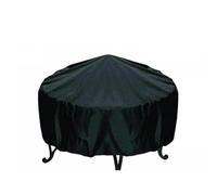 FUANA Housse de protection ronde pour brasero extérieur en tissu Oxford imperméable avec ourlet élastique et cordon de serrage, convient pour un diamètre de 75 à 120 cm, noir 120 x 20 cm