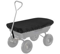 FUANA Housse universelle pour chariot à benne basculante de jardin, 150 x 94 cm, bâche Oxford 600D avec attaches tactiles pour chariots Gorilla et chariots utilitaires d'extérieur, noir