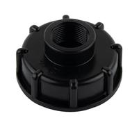 FUANA IBC Bouchon adaptateur de réservoir S60x6 avec filetage femelle 1/2 3/4 1" DN40 DN50 Robinet à boisseau sphérique Sortie en plastique noir