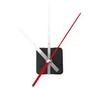 FUANA Kit de remplacement pour mécanisme d'horloge à quartz avec mouvement de balayage silencieux et pièces d'horloge murale, 11 mm noir pour projets d'artisanat (argenté/rouge)