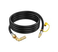 FUANA Kit de tuyau de propane de 4,6 m avec adaptateur coudé, raccord rapide en laiton, tuyau renforcé triple couche pour barbecue de table portable, camping, cuisine en plein air