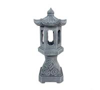 FUANA Lanterne solaire d'extérieur en résine avec veilleuse automatique, statue de style pierre imperméable pour cour, terrasse, lumière de la ville