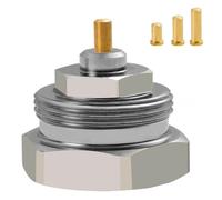 FUANA Lot de 2 adaptateurs de vanne de radiateur M30 x 10 à M30 x 15 en laiton massif chromé convertisseur thermostatique Oventrop anciens modèles, mise à niveau du chauffage domestique