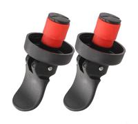 FUANA Lot de 2 bouchons de bouteille pour vin et bière, bouchon hermétique avec joint en caoutchouc pour champagne, vinaigre et huile avec bouchon en polypropylène réutilisable (noir)
