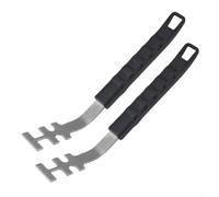 FUANA Lot de 2 lève-grilles de barbecue résistants à la chaleur en acier inoxydable et plastique PP pour une manipulation sûre du gril, design anti-brûlure, cuisine en plein air