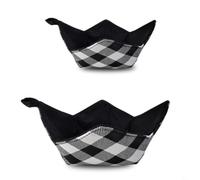 FUANA Lot de 2 supports de bols résistants à la chaleur pour micro-ondes, en coton antidérapant avec design à 4 coins, tapis de cuisine pour plats chauds, orange et noir, 7,6 x 20,3 cm et 10,2 x 24,1