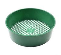 FUANA Lot de 2 tamis de sol de jardin de 16 cm avec maille de 6 mm pour le compost et le sable et pour la séparation du gravier en plastique léger, tamisage, balcon, légumes, fleurs, plantation - Vert