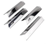 FUANA Lot de 4 cache-brûleurs argentés en acier inoxydable pour barbecue à gaz, kit de remplacement pour éviter les gouttes d'huile et pour garantir une cuisson uniforme