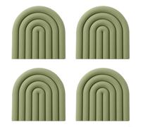 FUANA Lot de 4 dessous de plat en silicone pour plans de travail de cuisine, résistants à la chaleur, multi-usages, antidérapants, pour casseroles chaudes (vert olive)