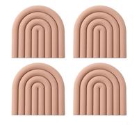 FUANA Lot de 4 dessous de plat en silicone pour plans de travail de cuisine, résistants à la chaleur, multi-usages, antidérapants, pour casseroles chaudes (farine)