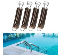 FUANA Lot de 4 ressorts de couverture de piscine en acier inoxydable avec kit d'extension de protection résistant aux intempéries Blanc