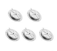 FUANA Lot de 5 amortisseurs de rechange pour grille d'aération de barbecue, en acier inoxydable, réglable pour four, cuisinière, levier de commande silencieux, argent 9,5 cm