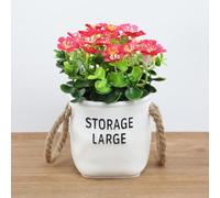 FUANA Mini orchidée artificielle Milo en pot, fleur décorative en soie pour maison, bureau, fête de mariage pour extérieur et intérieur (rouge)