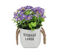 FUANA Mini orchidée artificielle Milo en pot, fleur en soie pour décoration de maison, bureau, fête de mariage pour extérieur et intérieur (violet)