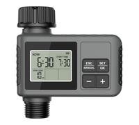 FUANA Minuteur d'eau de jardin intelligent avec écran LCD, contrôleur d'irrigation automatique avec retard de pluie et verrouillage enfant, adaptateur de robinet étanche IP55 pour pelouse extérieure