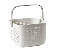 FUANA Panier de douche portable avec poignée, panier de rangement creux pour salle de bain, cuisine, salle de sport, dortoir, camping, organiseur fourre-tout en plastique à séchage rapide, 22,5 x 16,5