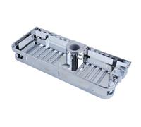 FUANA Panier de douche suspendu pour salle de bain avec poteaux de 24 mm et 25 mm, étagère de rangement en ABS avec fond ventilé, argenté 285 x 40 mm, 1 pièce