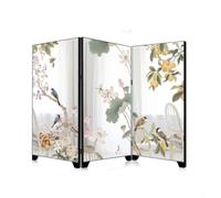 FUANA Paravent pliant chinois créatif ornement de table, panneau de décoration miroir acrylique pour salon et bureau étagères pliables noir (A)