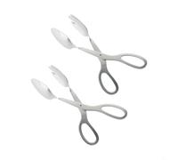 FUANA Pince de cuisine professionnelle en acier inoxydable résistant à la chaleur 600 °C pour retourner le steak, servir la pizza, manipuler le pain, lancer (petite)