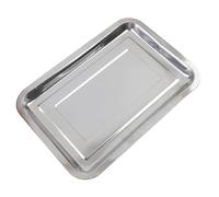FUANA Plaque de cuisson en acier inoxydable pour grille-pain, plaque à biscuits rectangulaire avec roulé, résistant à la rouille, pour rôtir des légumes, de la viande, 32 x 22 cm
