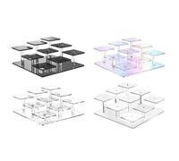 FUANA Présentoir à 9 étages en acrylique transparent pour objets de | Présentoir en acrylique à 9 étages pour objets de collection, figurines et desserts - Tour à cupcakes Transparent