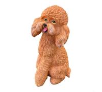 FUANA Statue de jardin en résine peinte à la main - Résistante aux intempéries - Adorable ours en peluche - Décoration d'extérieur pour terrasse, pelouse, parterre de fleurs (jaune)