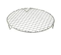 FUANA Support de cuisson stable pour barbecue rond en acier inoxydable avec pieds - 25 cm - Argenté