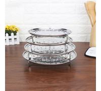 FUANA Support rond pour grille vapeur en acier inoxydable 18-30 cm | Pour grille de cuisson à la vapeur ronde en acier inoxydable avec 3 pieds, plateau de cuisson à la vapeur