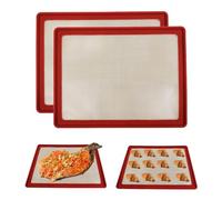 FUANA Tapis de cuisson en silicone avec cadre en métal, feuille de cuisson sans four, plateau de cuisine réutilisable, résistant à la chaleur, 42 x 32 cm, noir