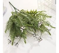 FUANA Tiges de feuilles d'eucalyptus artificielles, 42 cm, imitation pour verdure de fougère avec texture floquée réaliste pour décoration de maison, de mariage, centres de table, jaune